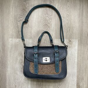 Pixie Mood Steph Bag Purse Gray Vegan Faux Leather Cork Crossbody Strap Handle